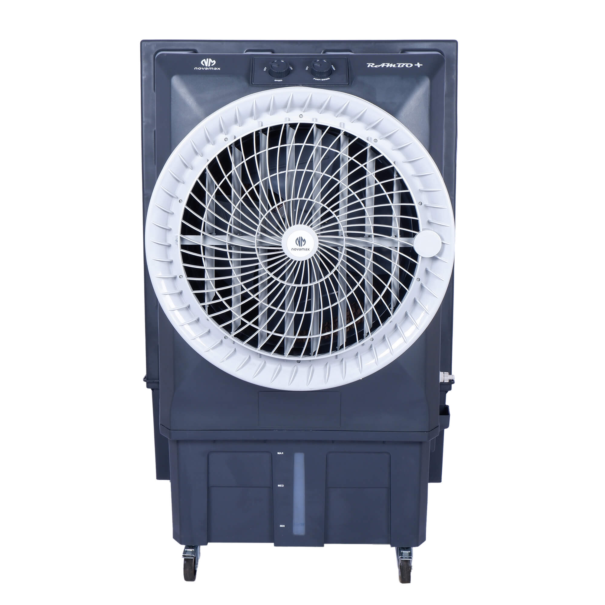 Rambo 100 Plus (Grey, Rambo 100L Air Cooler With Honeycomb Cooling & Auto Swing Technology)