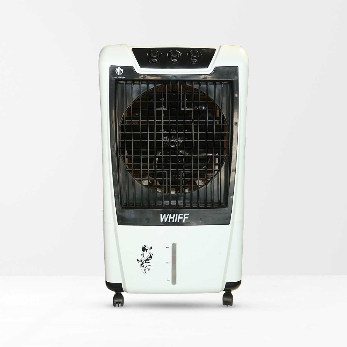 Novamax Whiff 100 L Heavy Duty Desert Air Cooler With 3-Side Honeycomb Cooling Pads, Auto Swing Technology, Powerful Air Throw, With Low Power Consumption (Black)