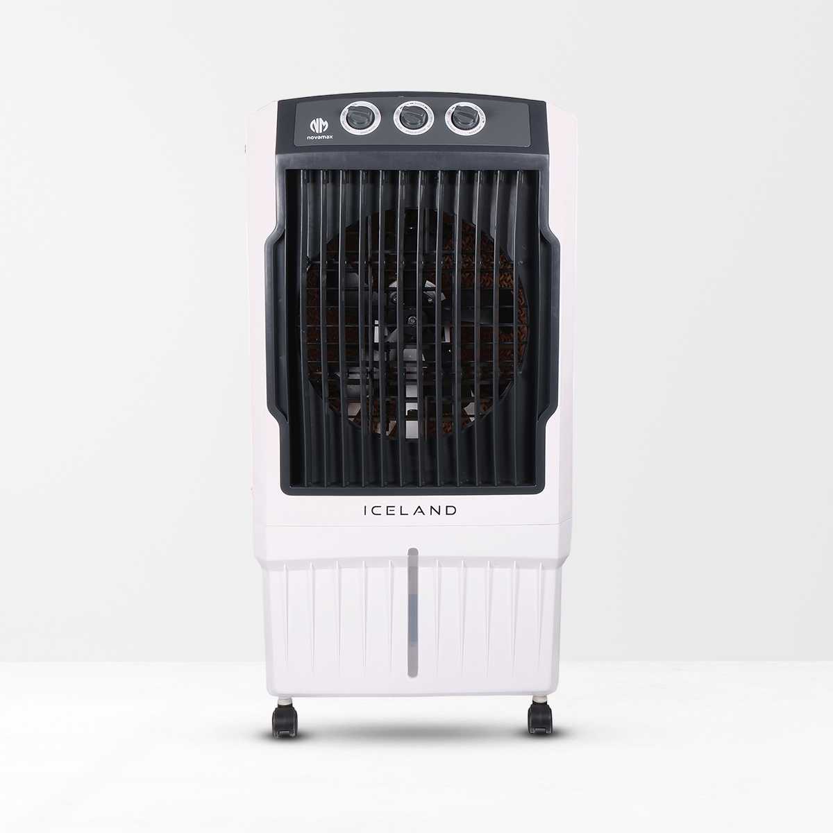 Novamax Iceland 90 L Desert Air Cooler with Ice Chamber, 3-Side Honeycomb Cooling Pads, Powerful Air Throw, 4-Way Air Deflection and Low Power Consumption (Black)